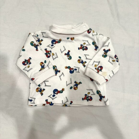 3/$30 📦 Vintage Toddler Size 2T 24M Football Turtleneck Sweater Sports Overall - Picture 1 of 8